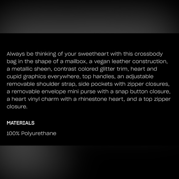 Dolls Kill Silver and Red Heart-Patterned Women's Bag - Picture 8 of 8